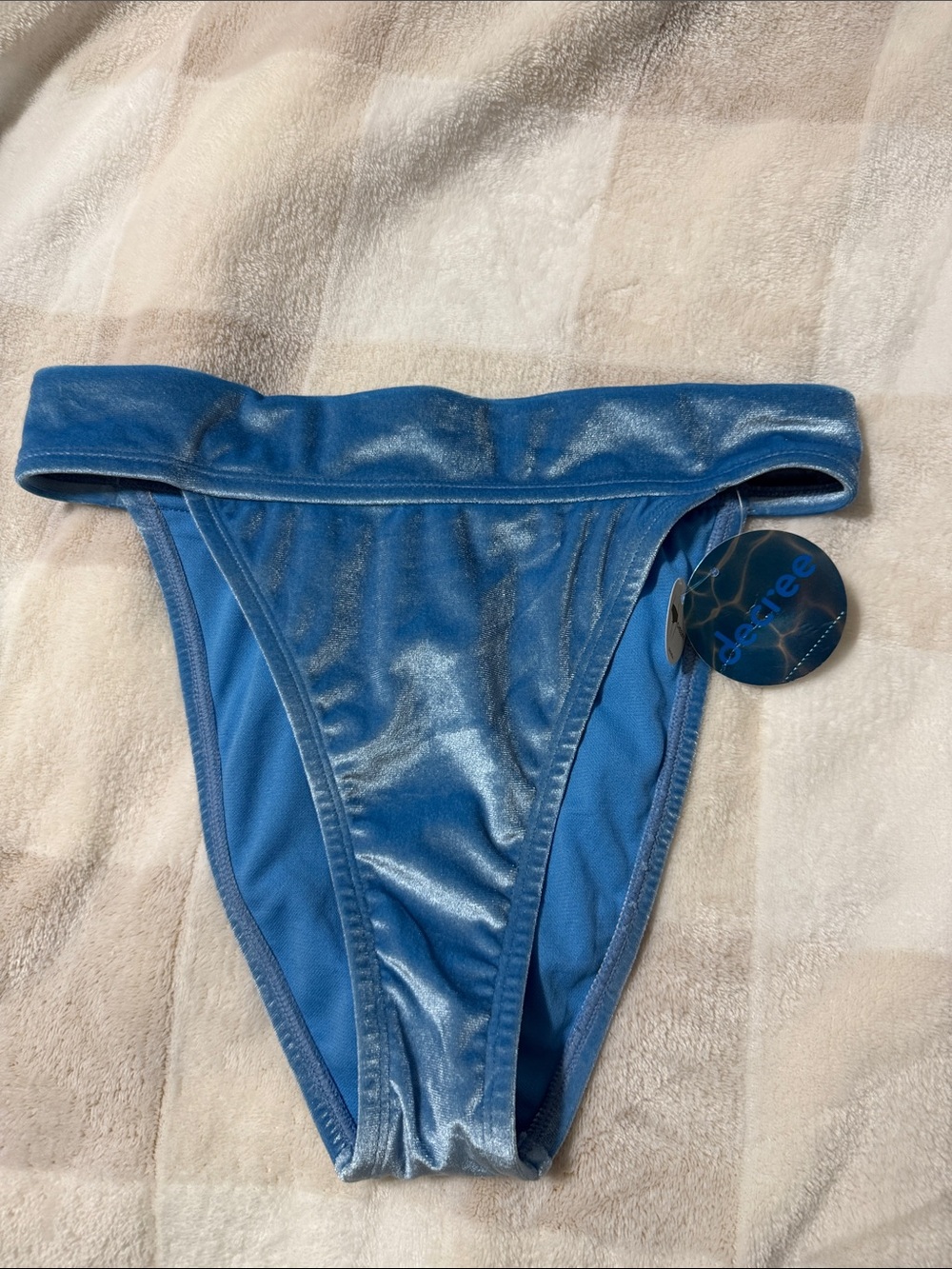Decree Metallic Blue High Cut Bikini Bottom